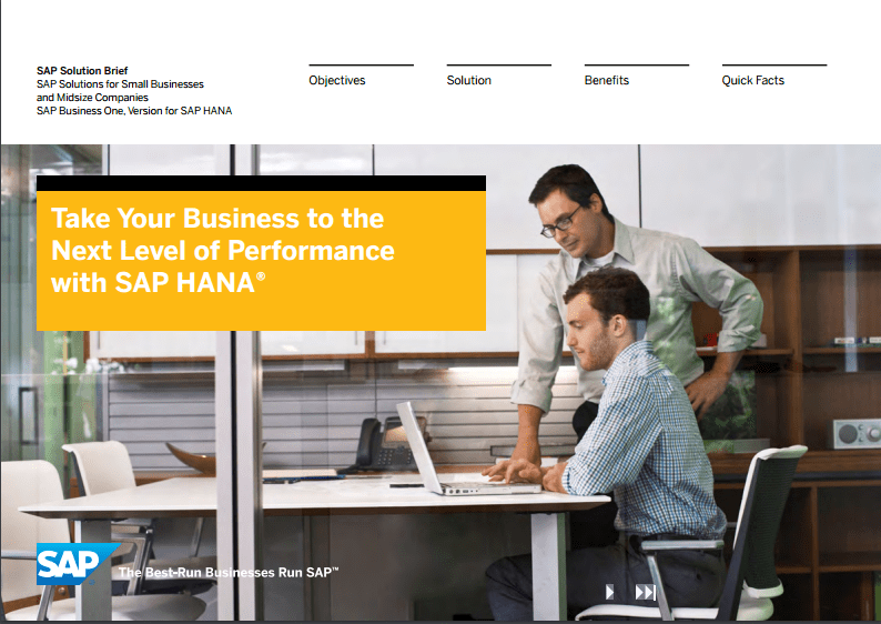 Take your business to the next level of performance with sap hana